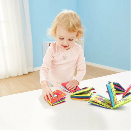 Set 6 carti senzoriale, textile pentru bebelusi TopBright [1]