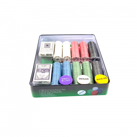 Set poker in cutie metalica DAR, 500 jetoane, Multicolor, 35 x 25 x 10 cm [2]