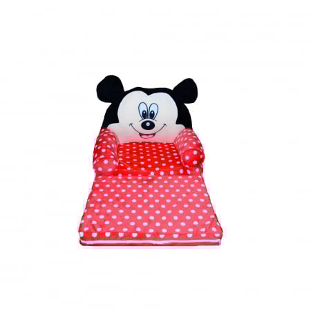 Fotolii din plus - Fotoliu din plus extensibil Mickey Mouse cu buline, 80x50 cm