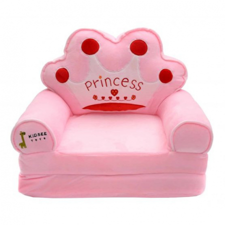 Fotoliu extensibil din plus Princess, roz, 80x50 cm [0]