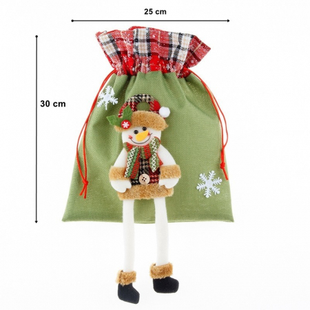 Sac cadouri , tematica Om de Zapada, Material Textil, Verde [2]