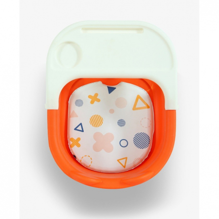 Scaun de Masa pentru Copii 2 in 1, Tavita Detasabila, Spatar Ergonomic, +6 Luni, Portocaliu [2]