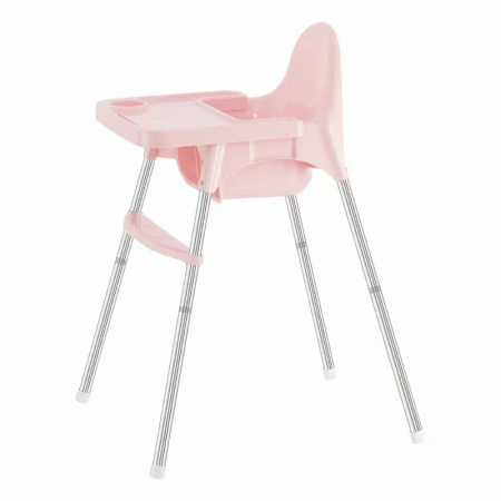 Scaune de masa bebe - Scaun de masa telescopic pentru bebelusi si copii, Suport picioare si Centura de siguranta, reglabil pe inaltime, Roz