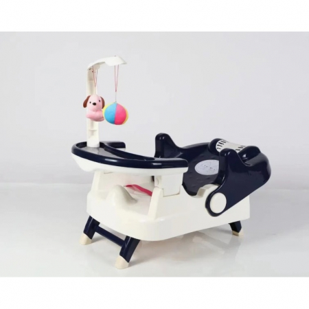 Scaun pentru Copii si Bebelusi 2 in 1, Servit Masa si pentru Baie, Pliabil, Portabil, din Plastic, Spatar Reglabil, 58 x 39 x 45 cm, Albastru [2]