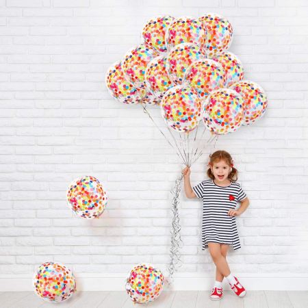 Set 10 Baloane din Latex,  Model Party Confetti, 30 cm, Multicolore, 2.8 g [2]