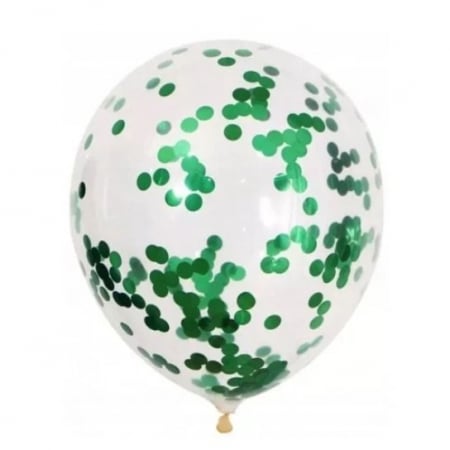 Set 10 Baloane din Latex, Model Party Confetti, 5 x Confetti, 5 x Turcoaz, 25 cm, 2.2g [5]