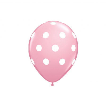 Set 10 Baloane din Latex,  Model Party cu Buline si Simple, 30 cm, Roz, 2.8 g [1]