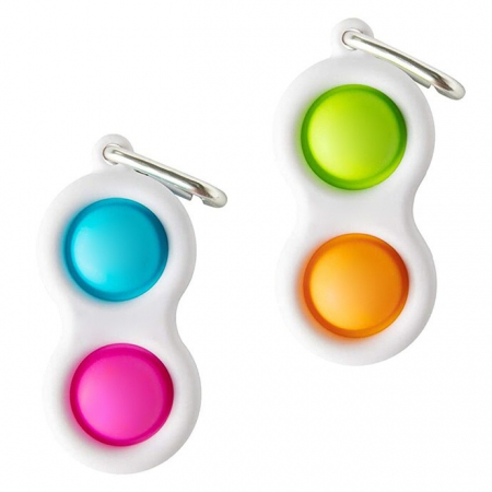 Set 2 Jucarii senzoriale antistres, Dimple fidget toy tip breloc cu 2 bule, +3an, 7 cm [0]