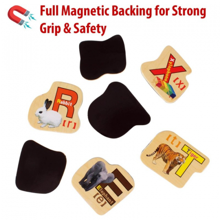 Set 28 piese litere magentice din lemn English Letters, multicolor [3]