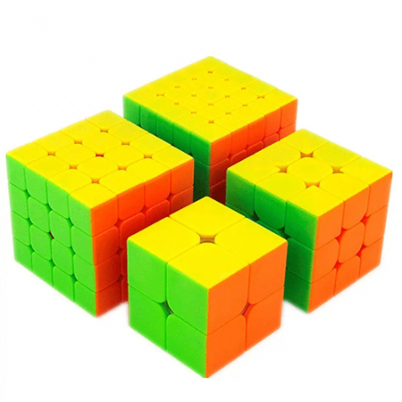 Jocuri de memorie si inteligenta - Set 4 Cuburi Rubik, multicolor