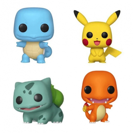 Set 4 figurine Pokemon, Pikachu, Charmander, Bulbasaur si Squirtle, 8 cm, multicolor [0]
