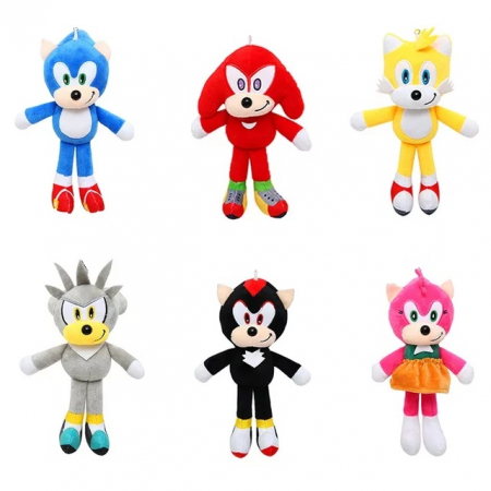 Set 6 jucarii din plus Sonic the Hedgehog, 19 cm, multicolor [0]