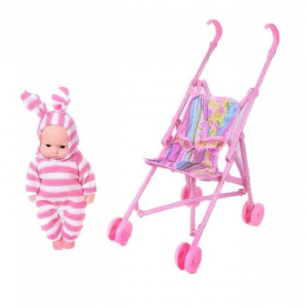 Set carucior cu papusa , multicolor [0]