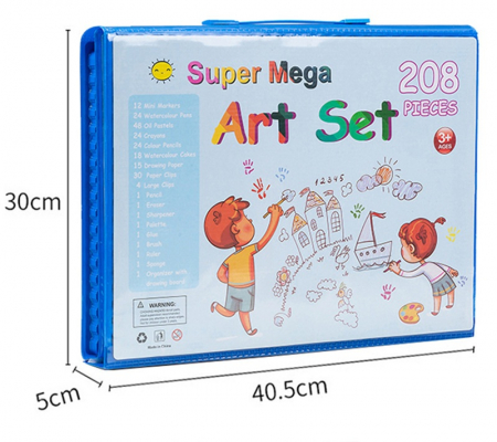 Set Complet pentru Pictura si Desen Tip Servieta, 208 Piese, 3-12 Ani, Albastru [3]