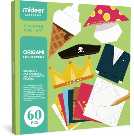 Accesorii Craft - Set creativ Origami Life Element, 60 pcs, multicolor
