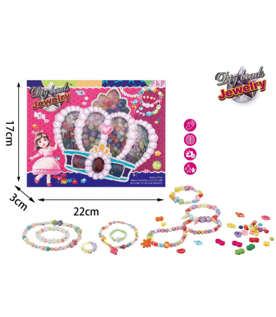 Set creativ  pentru confectionat bratari, margele colorate, multicolor [1]