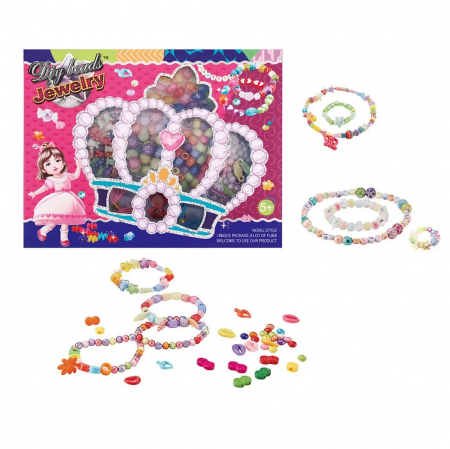 Set creativ  pentru confectionat bratari, margele colorate, multicolor [0]