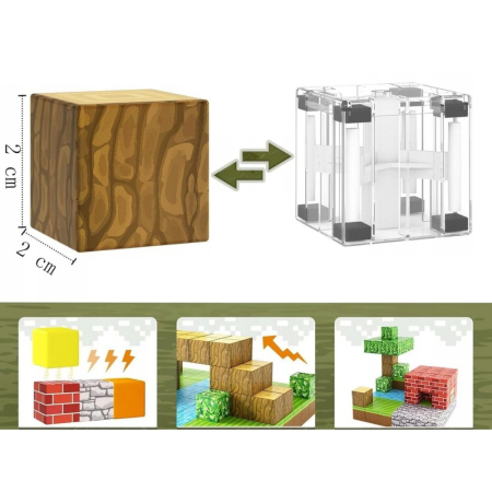 Set cuburi magnetice Creative tip Minecraft, 114 piese, multicolor [1]