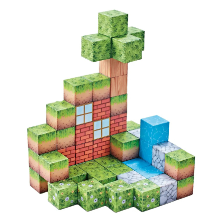 Set cuburi magnetice Creative tip Minecraft, 48 piese, multicolor [0]