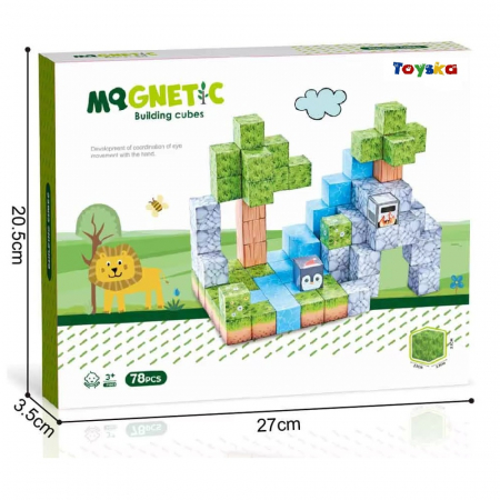 Set cuburi magnetice Creative tip Minecraft, 78 piese, multicolor [3]