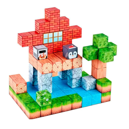 Set cuburi magnetice Creative tip Minecraft, 87 piese, multicolor [0]