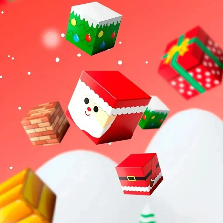 Set cuburi magnetice tip Minecraft Editie de Craciun, 100 piese, multicolor [2]