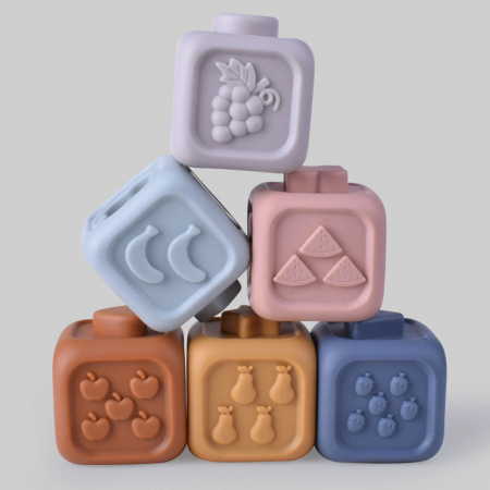 Set Cuburi moi si Turn cu inele Iepuras, multicolor [4]