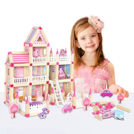 Set de constructie din lemn Micul Arhitect Princess, 298 piese, multicolor [3]