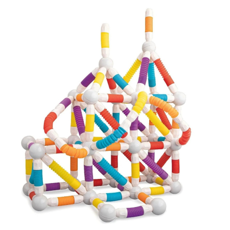 Set de constructie magnetic flexibil cu tuburi si bile, 108 piese, multicolor [0]