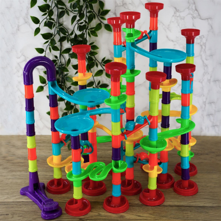 Set de constructie Marble Run cu bile din sticla, 197 piese, multicolor [3]