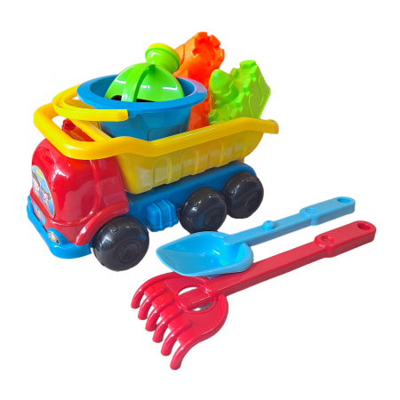 Jucarii de exterior - Set pentru nisip Camion cu 6 accesorii, 30x17x20 cm