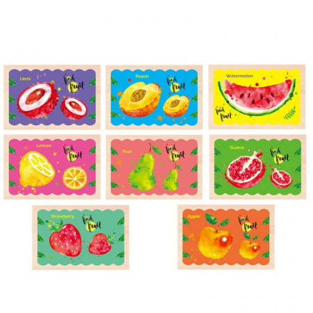 Set puzzle betisoare din lemn Creative Strip Fructe, 32 pcs, multicolor [1]
