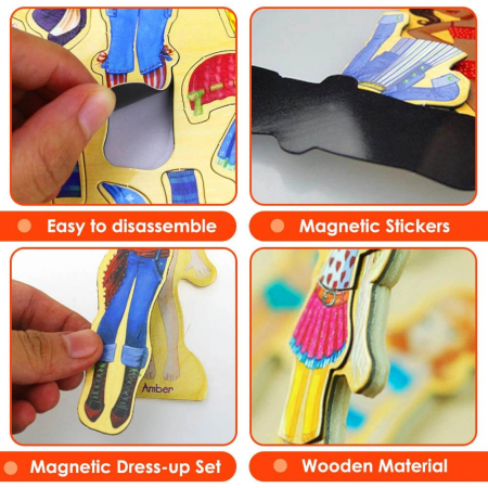 Set educativ Puzzle Magnetic Imbraca Fetele, 69 piese, multicolor [5]