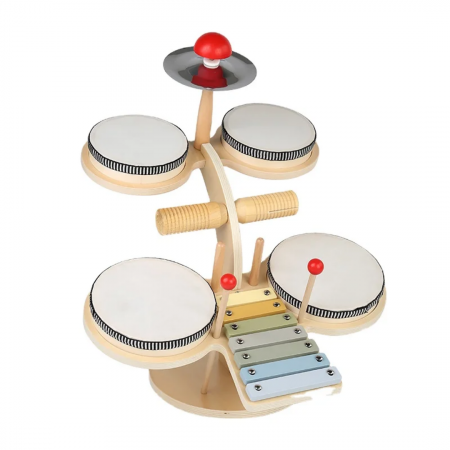Set Tobe si Xilofon din lemn pentru copii, multicolor