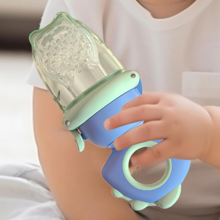 Suzeta pentru diversificarea alimentatiei/dentitie din silicon pentru fructe si piure proaspat, Albastru [1]