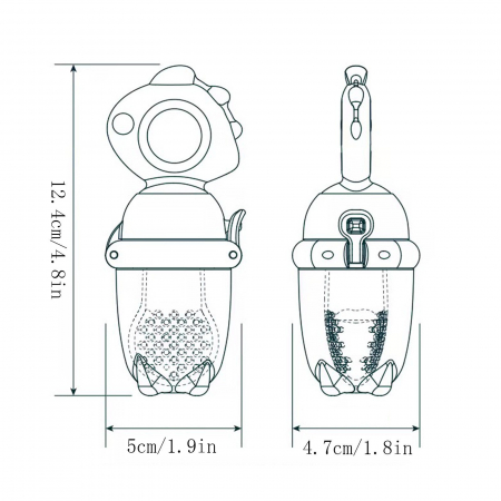 Suzeta pentru diversificarea alimentatiei/dentitie din silicon pentru fructe si piure proaspat, Roz/Verde [3]
