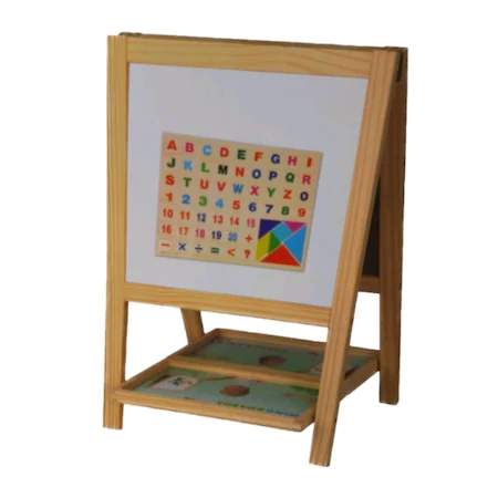 Tabla educativa din lemn, 3 in 1 sevalet, 51x34 [0]