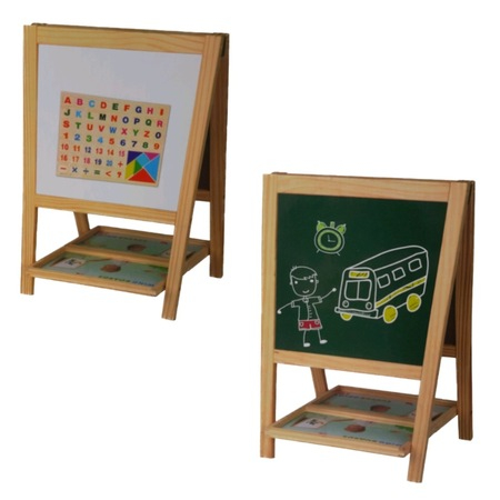 Tabla educativa din lemn, 3 in 1 sevalet, 51x34 [2]