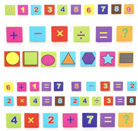 Tabla educativa multifunctionala 5 in 1 cu piese magnetice, cifre, animale si forme geometrice [1]