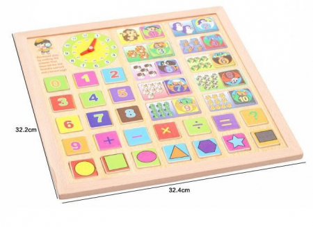 Tabla educativa multifunctionala 5 in 1 cu piese magnetice, cifre, animale si forme geometrice [2]