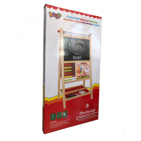 Tabla magnetica din lemn sevalet cu Rola Hartie, Abac, Ceas, Litere si Cifre, 73.5 x 37 cm [3]