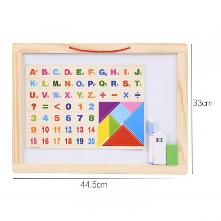 Tabla magnetica pentru copii 4 in 1, 44.5 x 33 cm, natur [5]