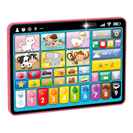 Jucarii bebe - Tableta Educativa Interactiva pentru copii in limba Engleza, Franceza si Spaniola, roz