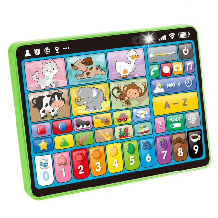 Jucarii bebe - Tableta Educativa Interactiva pentru copii in limba Engleza, Franceza si Spaniola, verde
