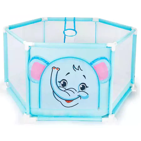 Tarc de joaca pentru bebelusi, 125x55 cm, Albastru [0]