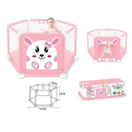 Tarc de joaca pentru bebelusi, 125x55 cm, Roz [3]