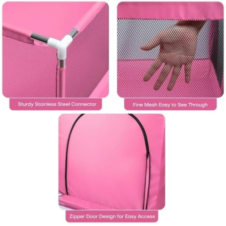 Tarc de joaca pentru copii, 128 x 128 x 65 cm, roz [2]