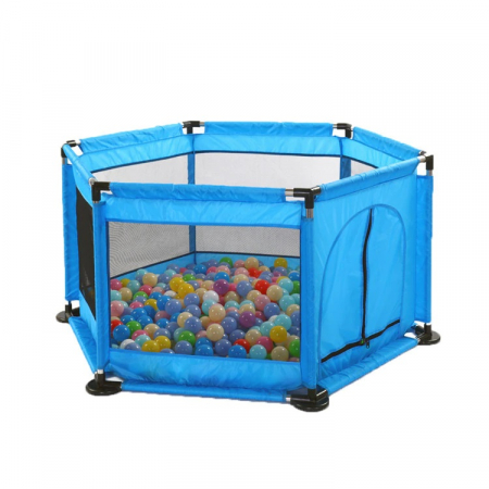 Tarc pentru Bebe cu 50 de bile multicolore incluse, 128 x 113 x 65 cm, albastru [2]