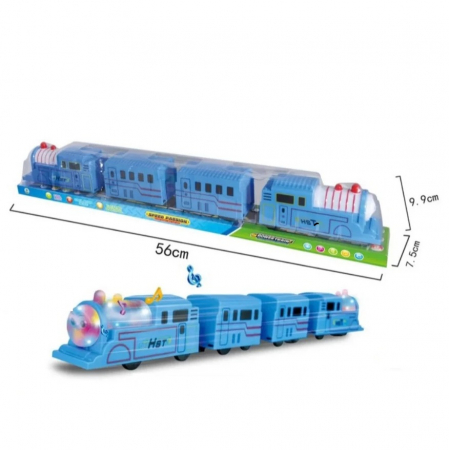 Tren cu sunete si lumini, 56 cm, albastru [1]
