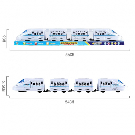 Tren cu sunete si lumini, 54 cm, alb [2]